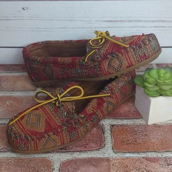 Minnetonka Baja Tapestry Southwestern‎ Boho Slip On Loafer Moccasin Women's 6.5 - Picture 13 of 16